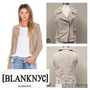 Blank NYC Suede Leather cZip Front Moto Vest size medium